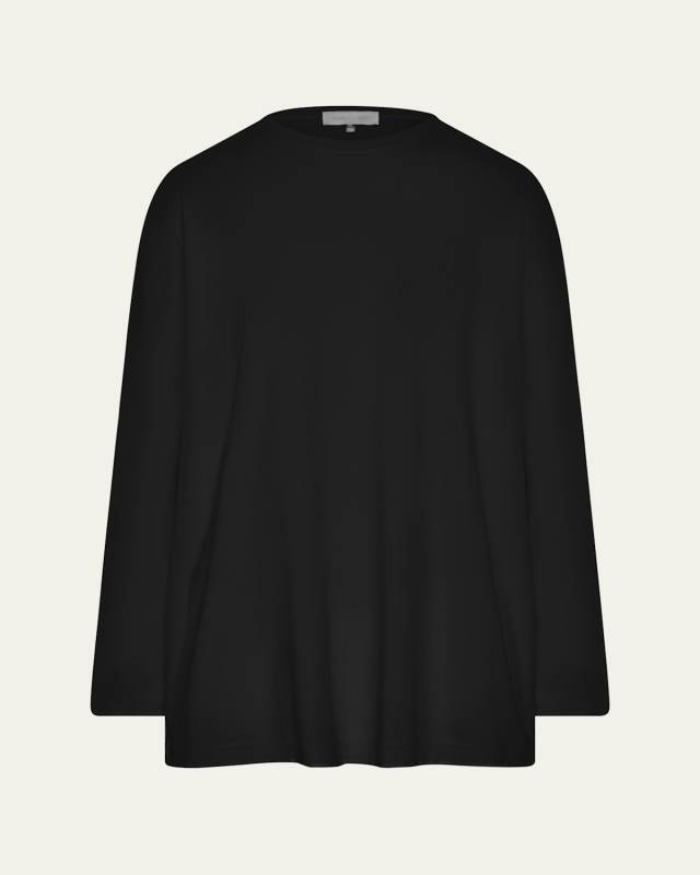 Long-Sleeve Smaller Round-Neck Top (Long Length)